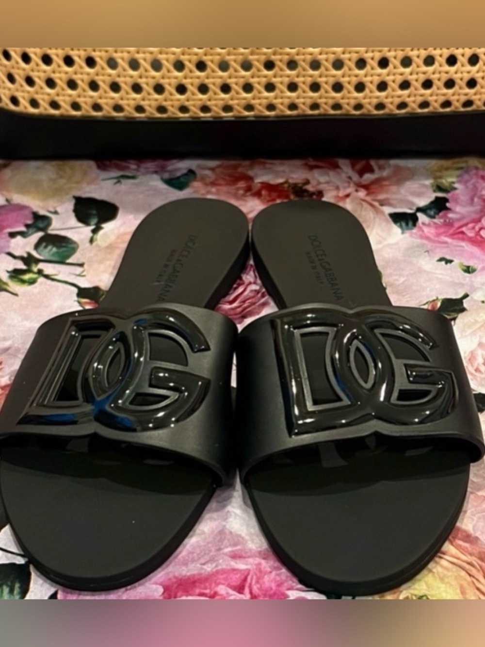Dolce & Gabbana Rubber Beachwear Sliders Slides Sandals Black 39
